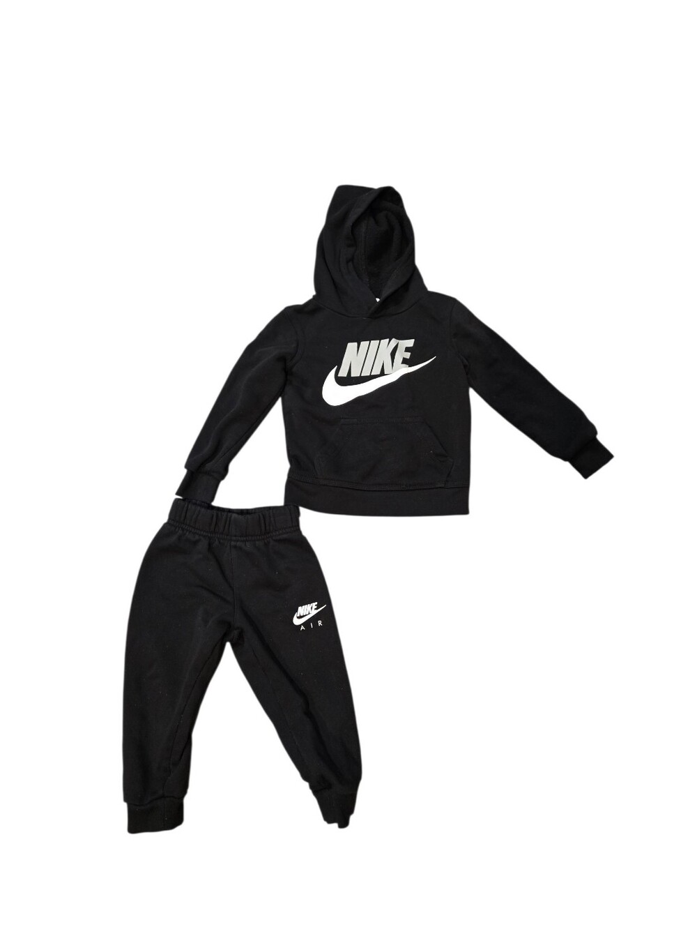 Nike Black Kids Hoodie & Joggers Set with White Logo